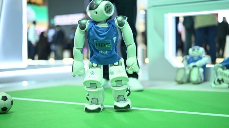 Goal For HPE: Robots Seen Playing Football At GITEX